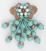 Miriam Haskell - Miriam Haskell Aqua Bead Dress Clip