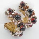 Miriam Haskell - Miriam Haskell Glass Bead Hoop Earrings