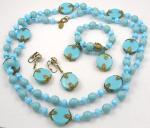 Miriam Haskell - Miriam Haskell Turquoise Glass Bead Parure