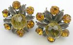 Miriam Haskell - Miriam Haskell Topaz Rhinestone Earrings