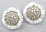 Miriam Haskell - Miriam Haskell White Bead & Rose Montee Earrings