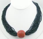 Hobé - Hobé Black & Cinnabar Bead Torsade Necklace